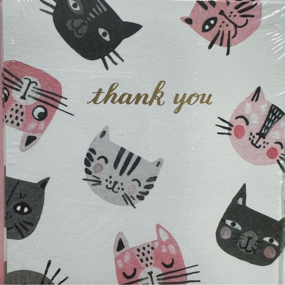4/$14 6pk Hallmark Expressions Kitty Cats Note Cards Blank Inside NEW SEALED - Picture 2 of 6